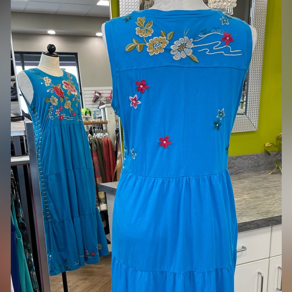 NEW Johnny Was 100% cotton embroidered dress